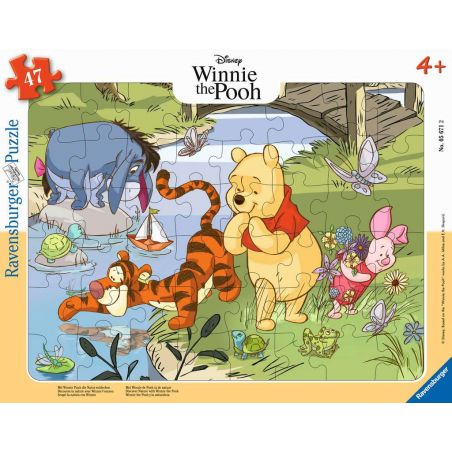 Ravensburger Rahmenpuzzle Winnie Puuh, 47 Teile, ab 3 Jahren, Motiv: Natur entdecken (Art.-Nr. 4005556056712).