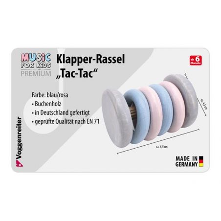 Klapper-Rassel Tac-Tac (blau/rosa