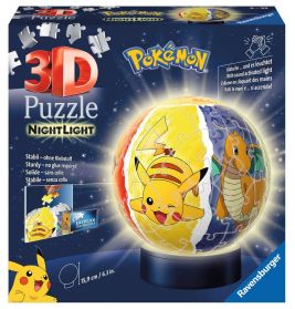 3D Puzzle Nachtlicht Puzzle-Ball Pokémon - 72 Teile - für Pokémon Fans ab 6 Jah
