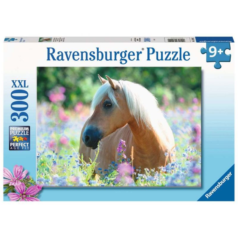 Kinderpuzzle - Pferd im Blumenmeer - 300 Teile Puzzle für Kinder ab 9 Jahren