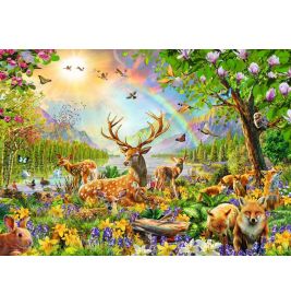 Kinderpuzzle - 13352 Anmutige Hirschfamilie - 200 Teile Puzzle für Kinder ab 8 Jahren