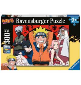 Ravensburger 300-teiliges Naruto-Puzzle mit Hauptcharakteren vor rotem und schwarzem Hintergrund.