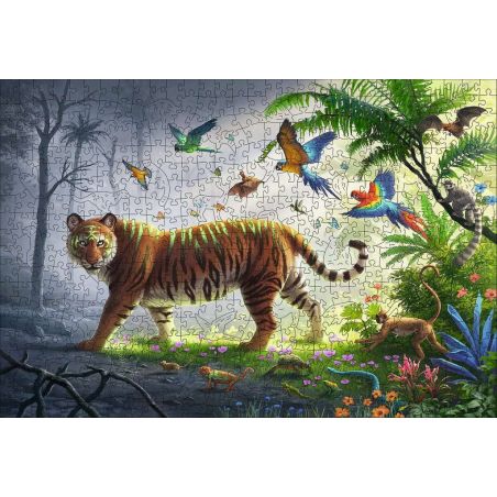 Puzzle Tiger im Dschungel - 500 Teile Holzpuzzle, mit individuellen Puzzleforme