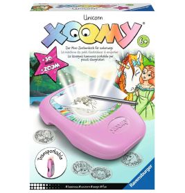 Xoomy Unicorn Zeichenset ab 6 Jahren: Box mit pinkem Projektor und Einhorn-Motiven.