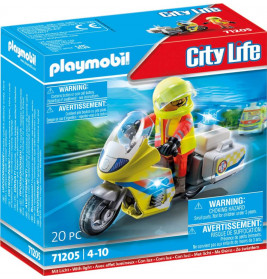 PLAYMOBIL 71205 Notarzt-Motorrad mit Blinklicht