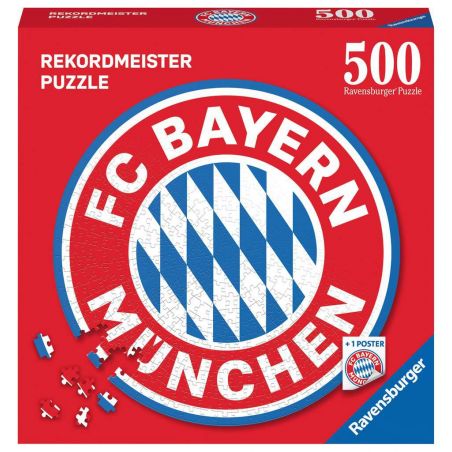 Puzzle FC Bayern Logo - 500 Teile FC Bayern München Rundpuzzle für Erwachsene u