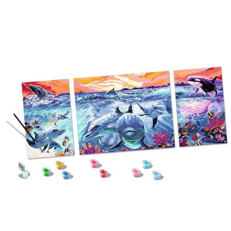 Malen nach Zahlen Dolphins at Sunset – ab 14 Jahren Malen nach Zahlen Dolphins at Sunset – ab 14 Jahren