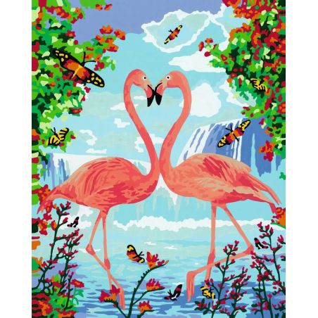 Malen nach Zahlen Flamingo Love