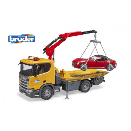 bruder 03552 Scania Super 560R Abschlepp-LKW m. L+S Modul + BRUDER Roadster