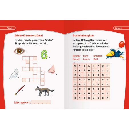 Ravensburger Leserabe Rätselspaß - Kreuzworträtsel zum Lesenlernen - 1. Lesestufe für Leseanfänger