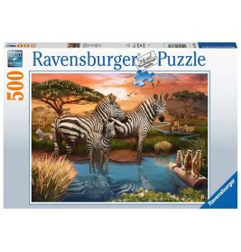 Puzzle 17376 Zebras am Wasserloch - 500 Teile Puzzle für Erwachsene und Kinder ab 12 Ja