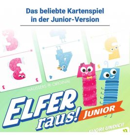 20947 Elfer Raus! Junior - Kartenspiel 2 - 6 Spieler, Spiel ab 5 Jahren für Kinder un