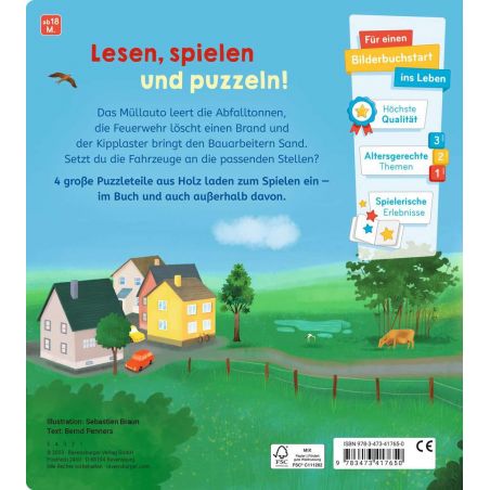 Spiel mit den Fahrzeugen: Mein buntes Holzpuzzle-Buch