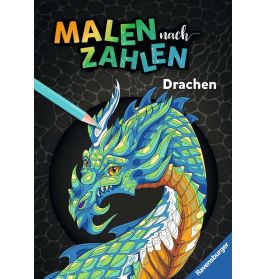 Ravensburger Malen nach Zahlen Drachen - 64 Seiten - 24 Farben - Malbuch mit nummerierten Ausmalfeld