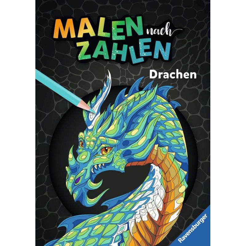 Ravensburger Malen nach Zahlen Drachen - 64 Seiten - 24 Farben - Malbuch mit nummerierten Ausmalfeld
