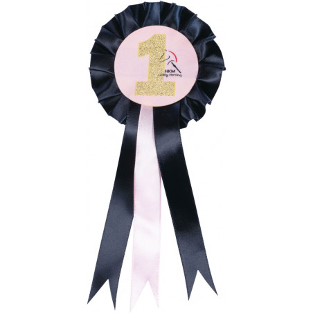 Turnierschleife -Hobby Horsing- dunkelblau/rosa