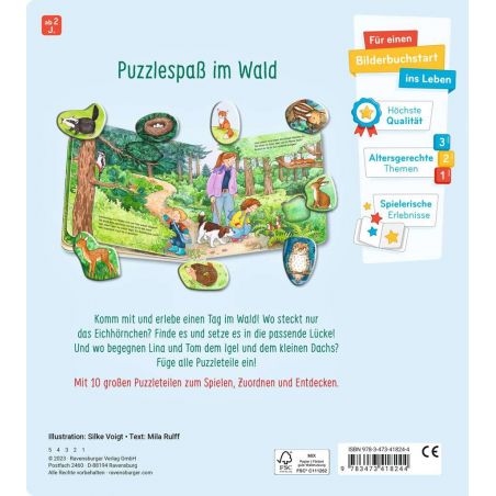 Mein großes Puzzle-Spielbuch: Wald