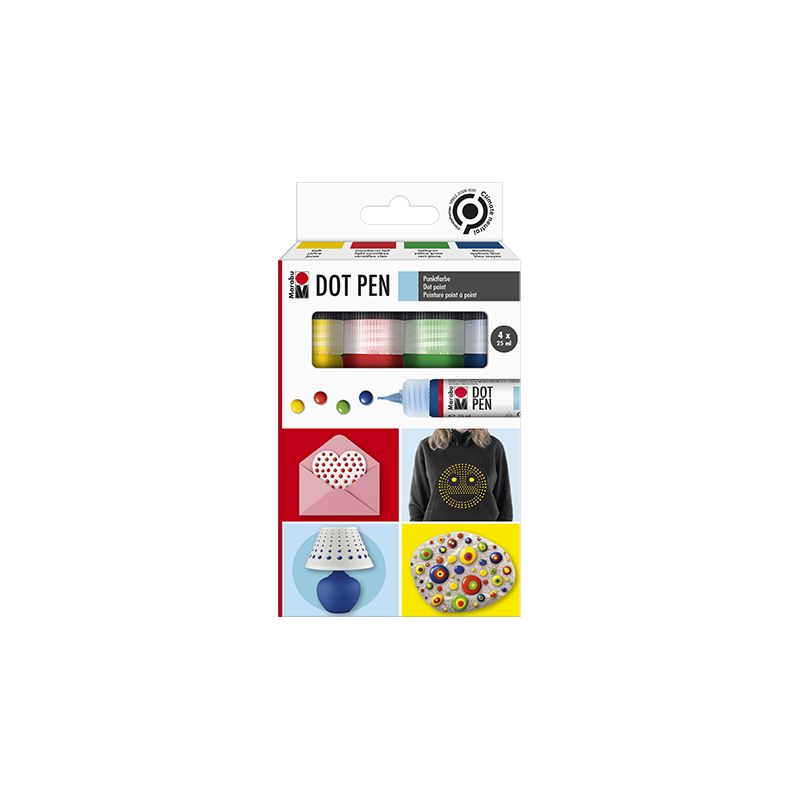 Schachtel i-M DOT PEN Marker mit Bastel- und Punktmotiven auf der Verpackung.
