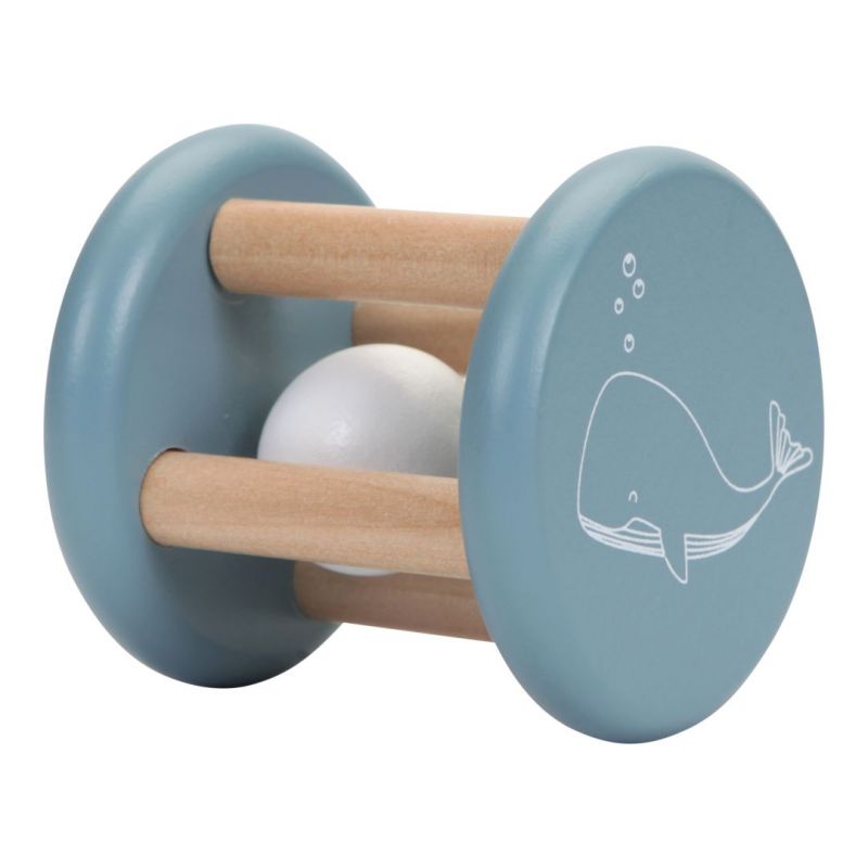 Roll-Rassel Holz Blau Roll-Rassel Holz Blau