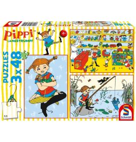 Puzzle 3x48 Teile Pippi Welt wie sie mir gefällt