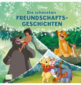 Cover mit Disney-Figuren: Mowgli und Balu, Simba, Timon, Pumbaa sowie Winnie Puuh und Freunde.