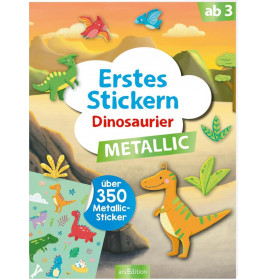 Erstes Stickern Metallic – Dinosaurier