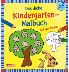 Das dicke Kindergarten-Malbuch: Auf der Wiese