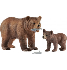 schleich® Wild Life 42473 Grizzlybär-Mutter mit Jungem