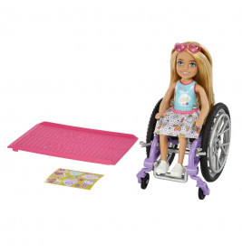 Mattel HGP29 Barbie Chelsea-Puppe (blond) und Rollstuhl. Spielzeug für Kinder ab 3 Jahren