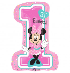 SuperShape Minnie - 1st Birthday Folienballon