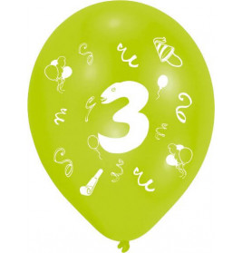 8 Latexballons 3 2-seitig bedruckt 25
