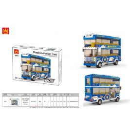 Wange - Blauer Doppeldecker-Bus