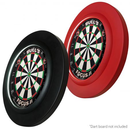 Zwei Dartboard-Surrounds, schwarz und rot, zum Umrahmen eines Dartboards. Dartscheibe nicht enthalten.