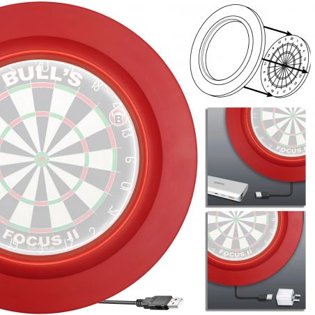 BULL'S Lightning LED PU Surround red