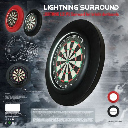 BULL'S Lightning LED PU Surround red