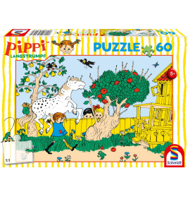 Puzzle 60 Teile Pippi,Das stärkste Mädchen