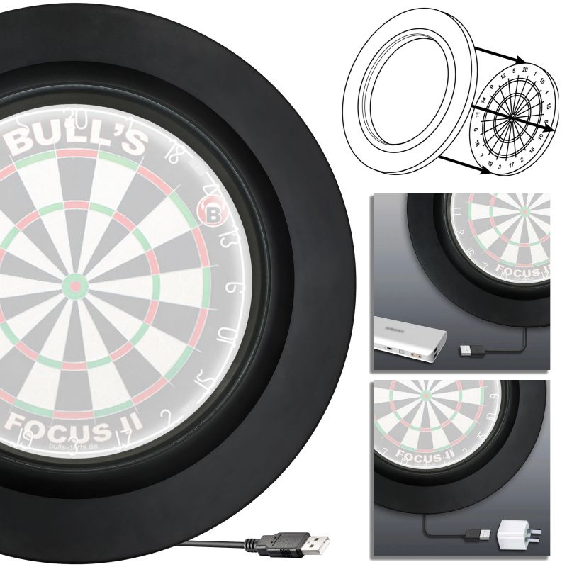 BULL'S Lightning LED PU Surround black