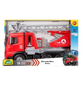 Spielzeug-Feuerwehrwagen mit ausziehbarer Leiter in Lena Worxx Verpackung, geeignet für Kinder ab 3 Jahren.
