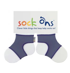 Sock Ons Large 6-12m blue grey