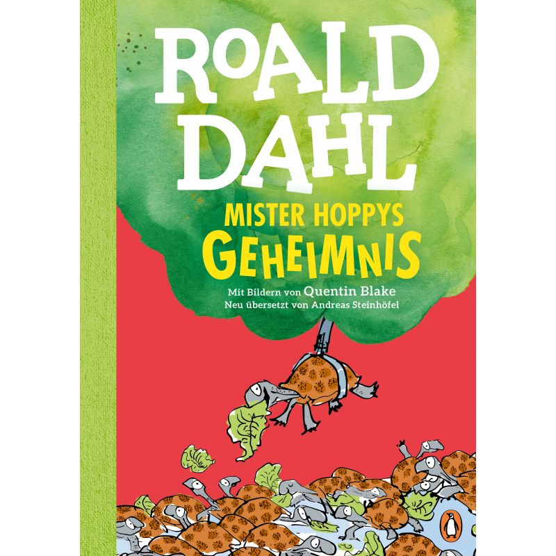 Deutsches Buchcover: Roald Dahl, Mister Hoppys Geheimnis, unten gezeichnete Schildkröten.