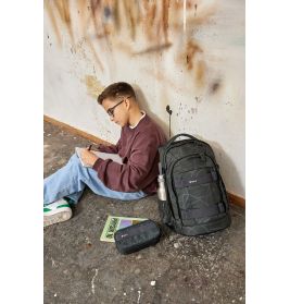 School Spacy Pencil Case Bold Edges grey