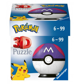 Ravensburger 3D Puzzle 11564 - Puzzle-Ball Pokémon Pokéballs - Meisterball - [EN] Master Ball - 54 T