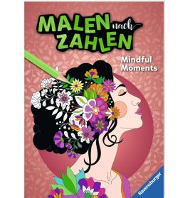 Ravensburger Malen nach Zahlen Mindful Moments - Malen und Entspannen - 32 Motive - 24 Farben - Malb
