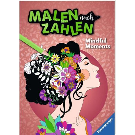 Ravensburger Malen nach Zahlen Mindful Moments - Malen und Entspannen - 32 Motive - 24 Farben - Malb