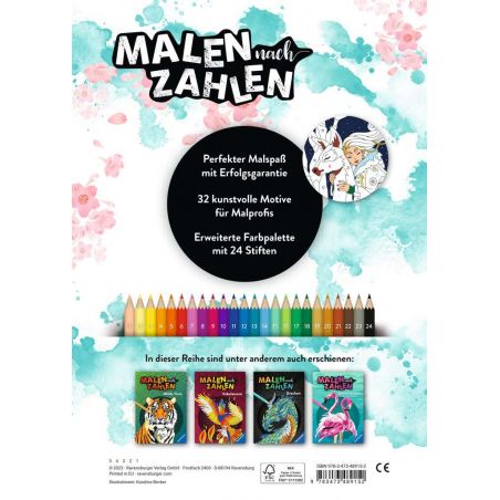 Ravensburger Malen nach Zahlen Soulmates - Manga - Anime - 32 Motive abgestimmt auf Stiftpackungen m