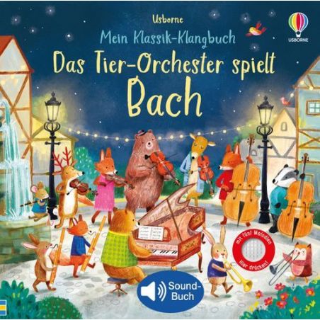 Tiere spielen Instrumente unter Sternen deutscher Titel: Das Tier-Orchester spielt Bach.