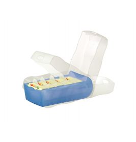 KARTEIBOX CROCO A7, transluzent blau