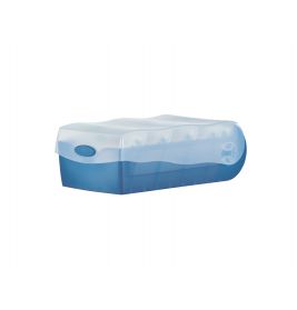 KARTEIBOX CROCO A7, transluzent blau