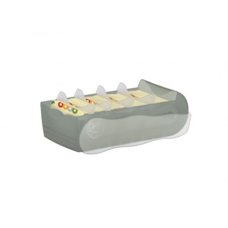 Karteibox Croco A7, transluzent grau