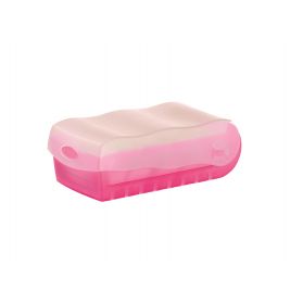 Karteibox Croco A7, transluzent pink